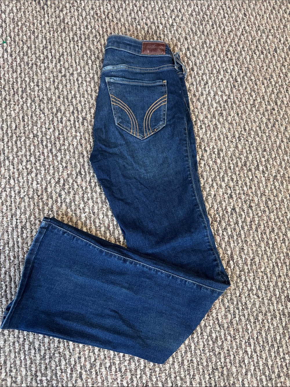 Hollister Dark Blue Mid Rise Bootcut Jeans Soft Stretch
